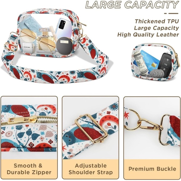 Clear Bag, Stadium Approved Adjustable Strap Clear Stadium Bag Concerts Sports - Picture 3 of 5